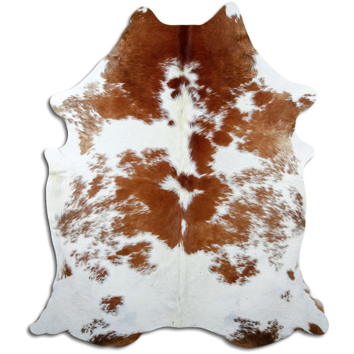 Peau de vache marron et blanche XL