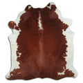 Peau de vache marron et blanche L