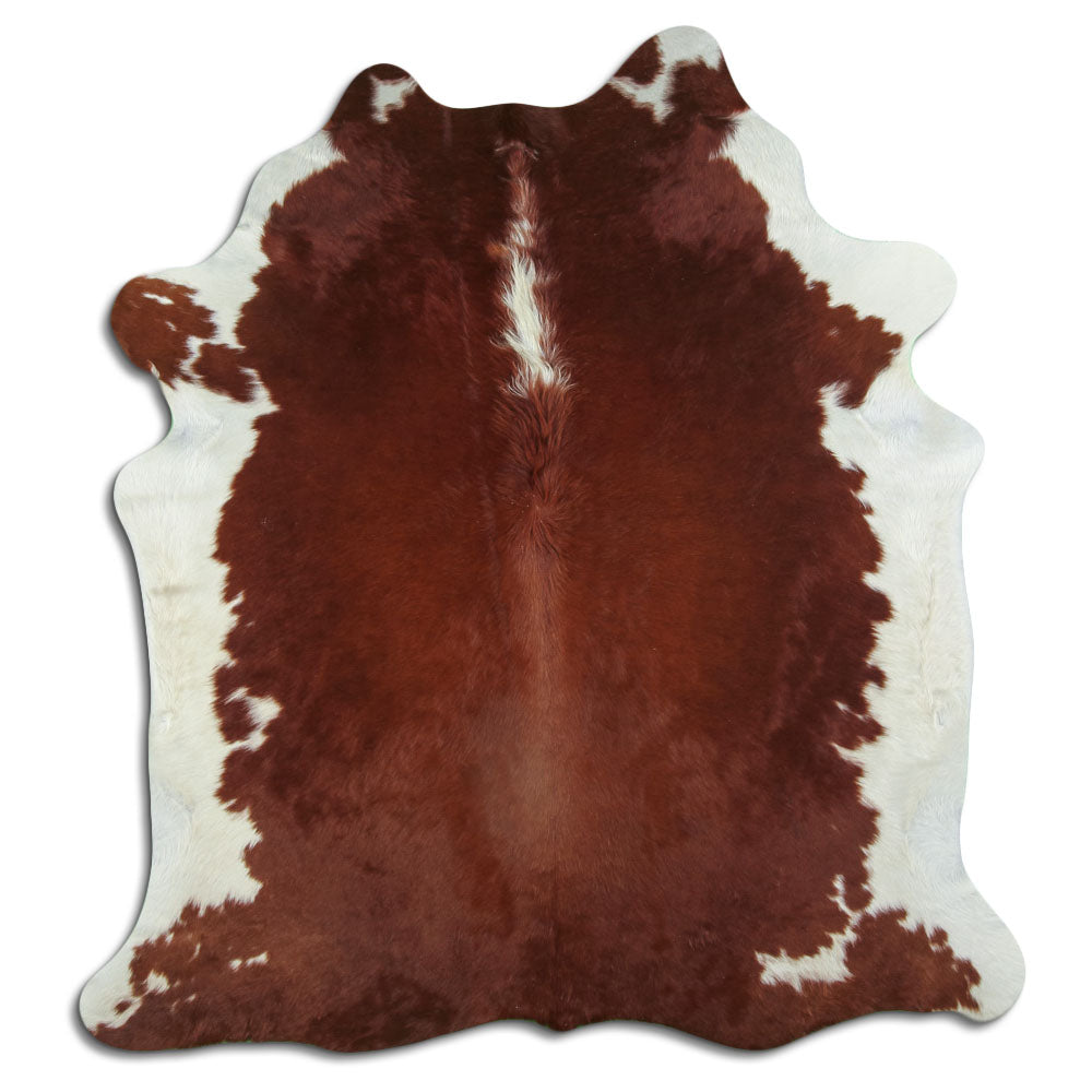 Peau de vache marron et blanche L