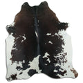 Peau de vache noire et blanche XL