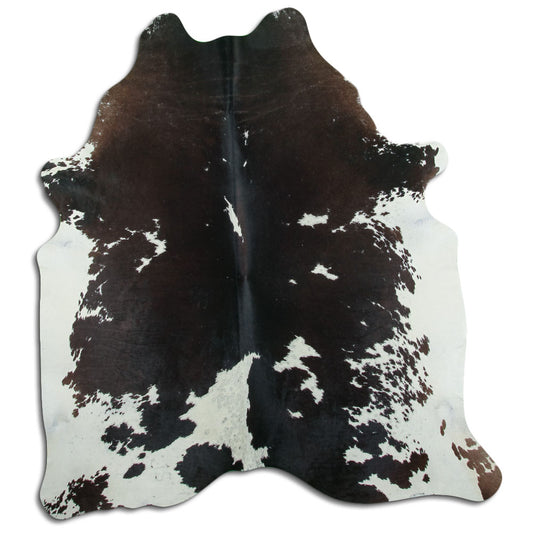 Peau de vache noire et blanche XL