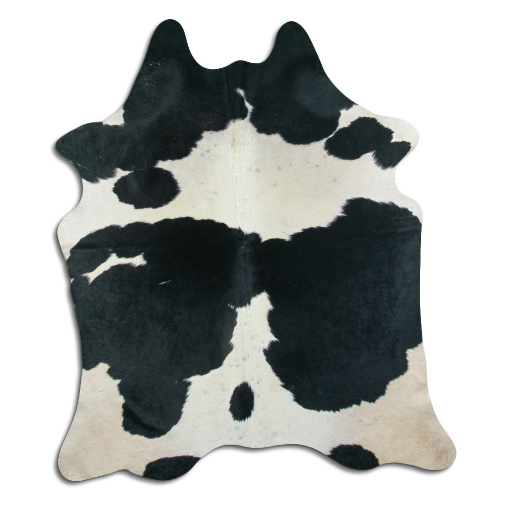 Peau de vache noire et blanche XL