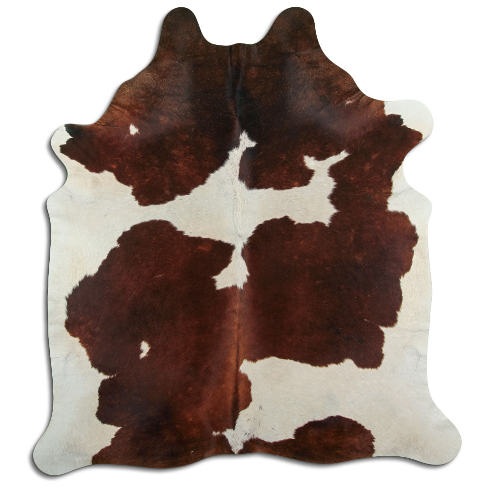 Peau de vache marron et blanche XL