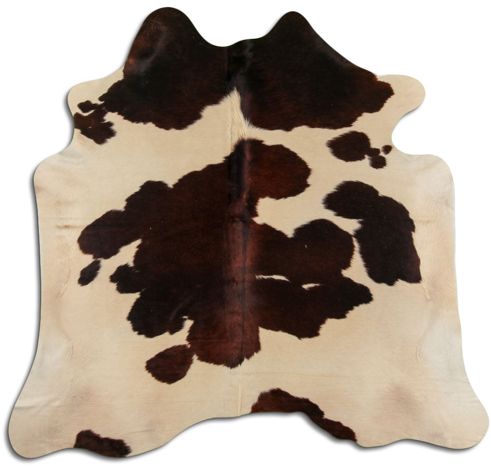 Peau de vache marron et blanche L