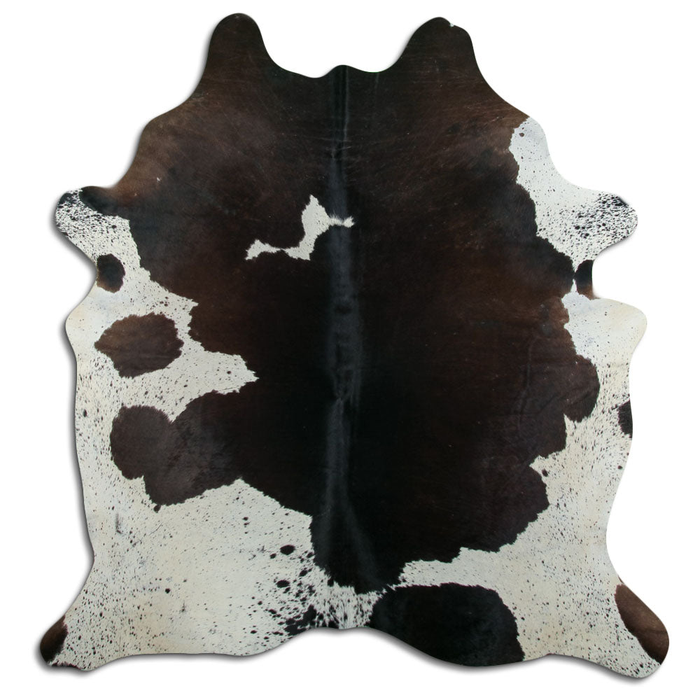 Peau de vache noire et blanche XL