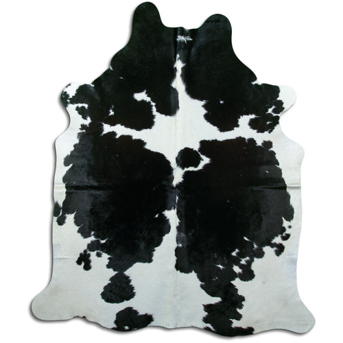 Peau de vache noire et blanche XL