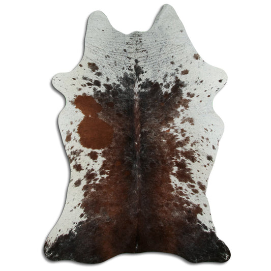 Peau de vache marron et blanche L