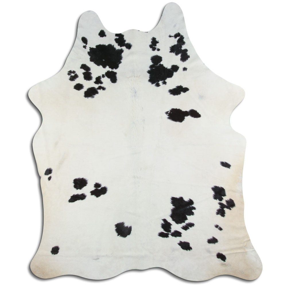 Peau de vache noire et blanche XL