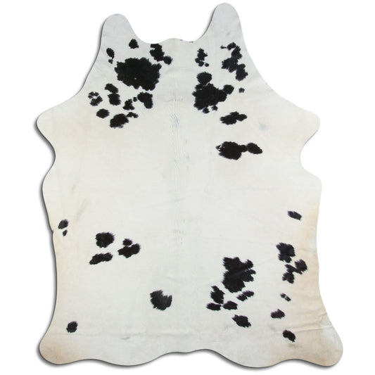 Peau de vache noire et blanche XL