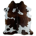 Peau de vache marron et blanche L