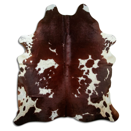 Peau de vache marron et blanche XL