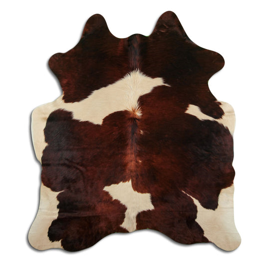 Peau de vache marron et blanche L