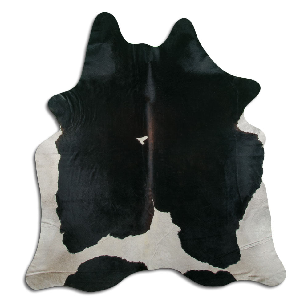 Peau de vache noire et blanche XL