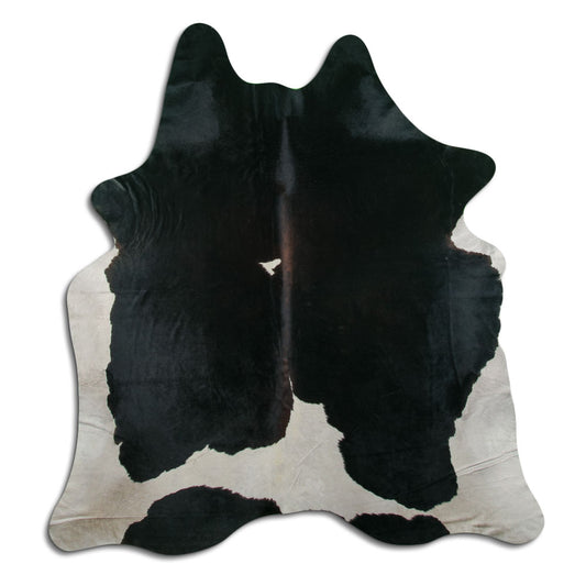 Peau de vache noire et blanche XL