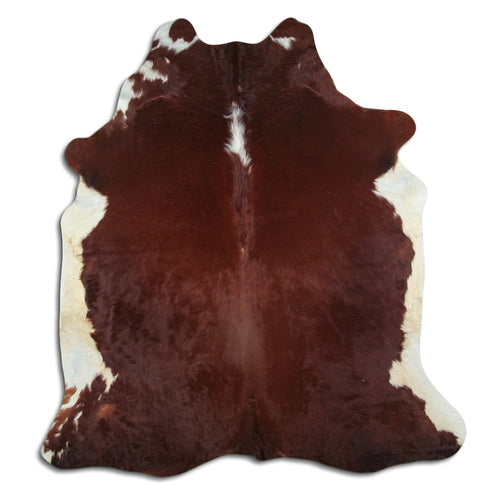 Peau de vache marron et blanche XL