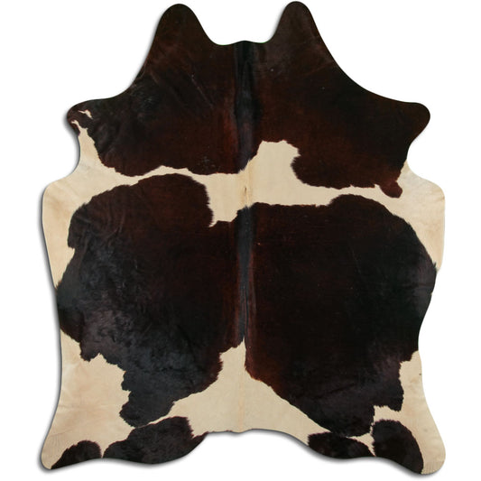 Peau de vache marron et blanche XL