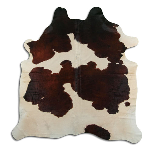 Peau de vache marron et blanche L
