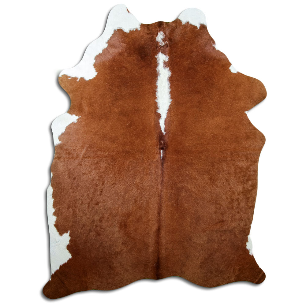 Peau de vache marron et blanche XL