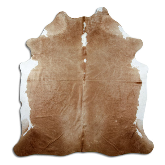 Peau de vache marron et blanche XL