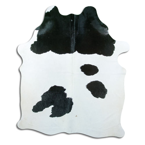 Peau de vache noire et blanche XL