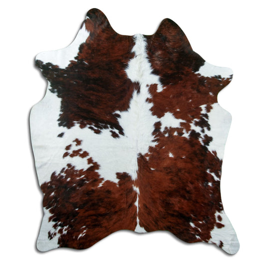 Peau de vache marron et blanche XL