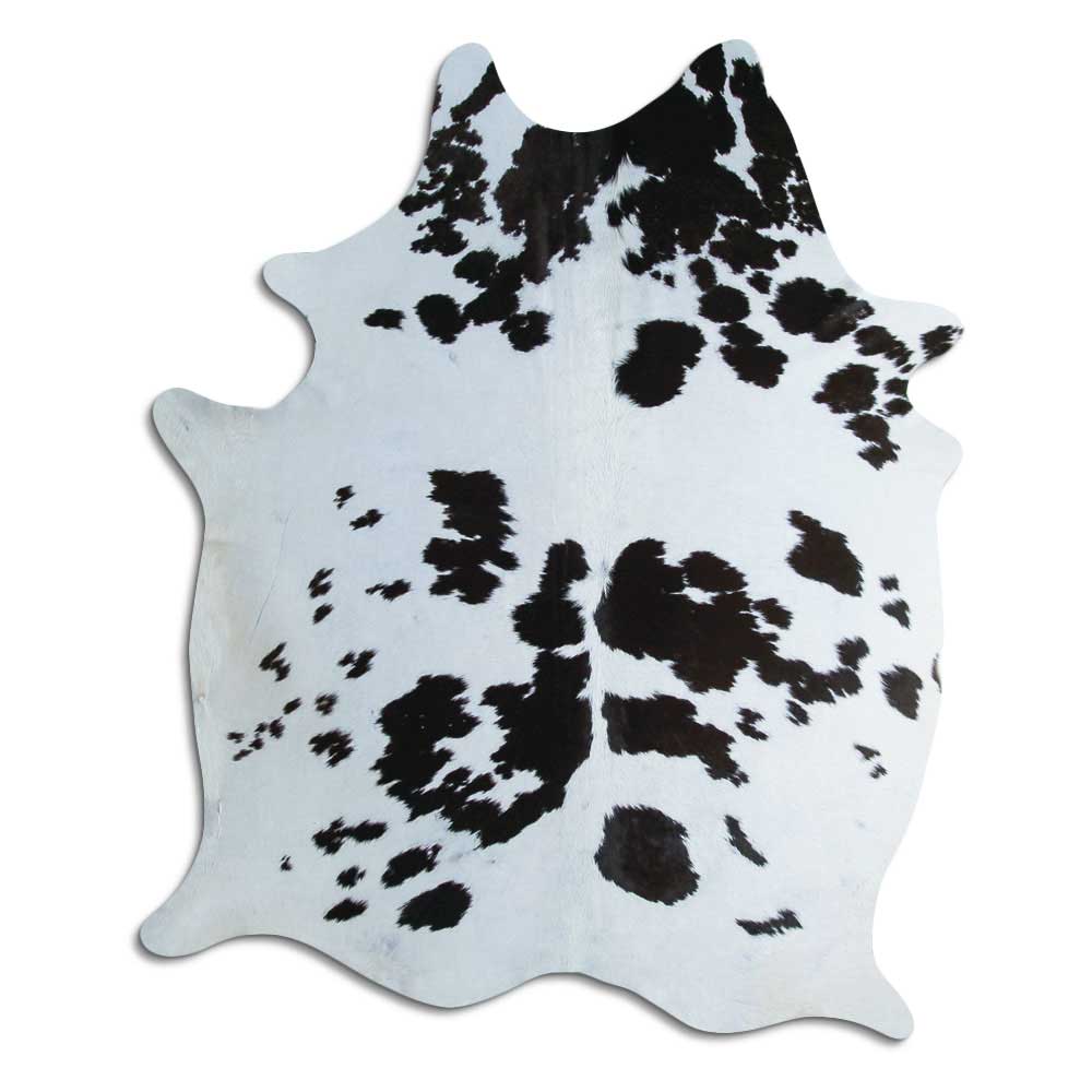 Peau de vache noire et blanche XL
