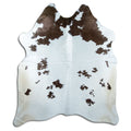 Peau de vache marron et blanche L