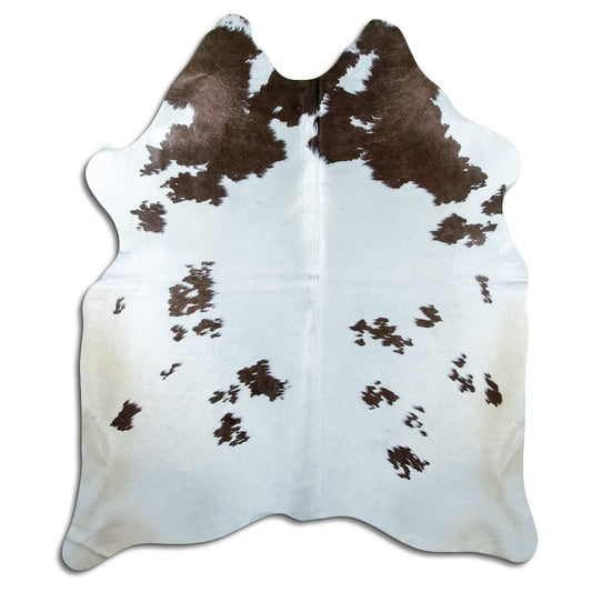 Peau de vache marron et blanche L