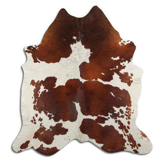 Peau de vache marron et blanche XL