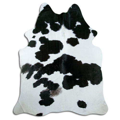 Peau de vache noire et blanche XL