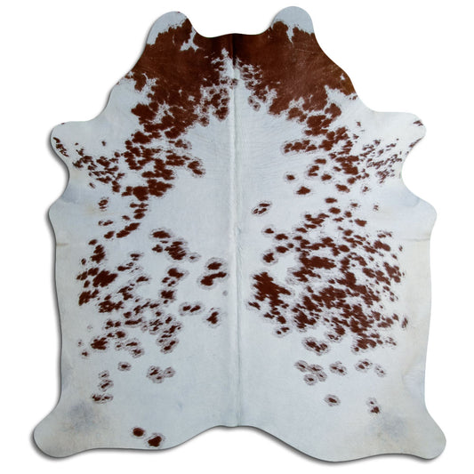 Peau de vache marron et blanche L
