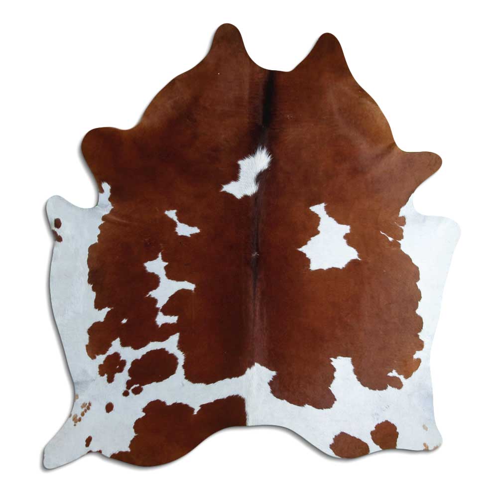Peau de vache marron et blanche XL