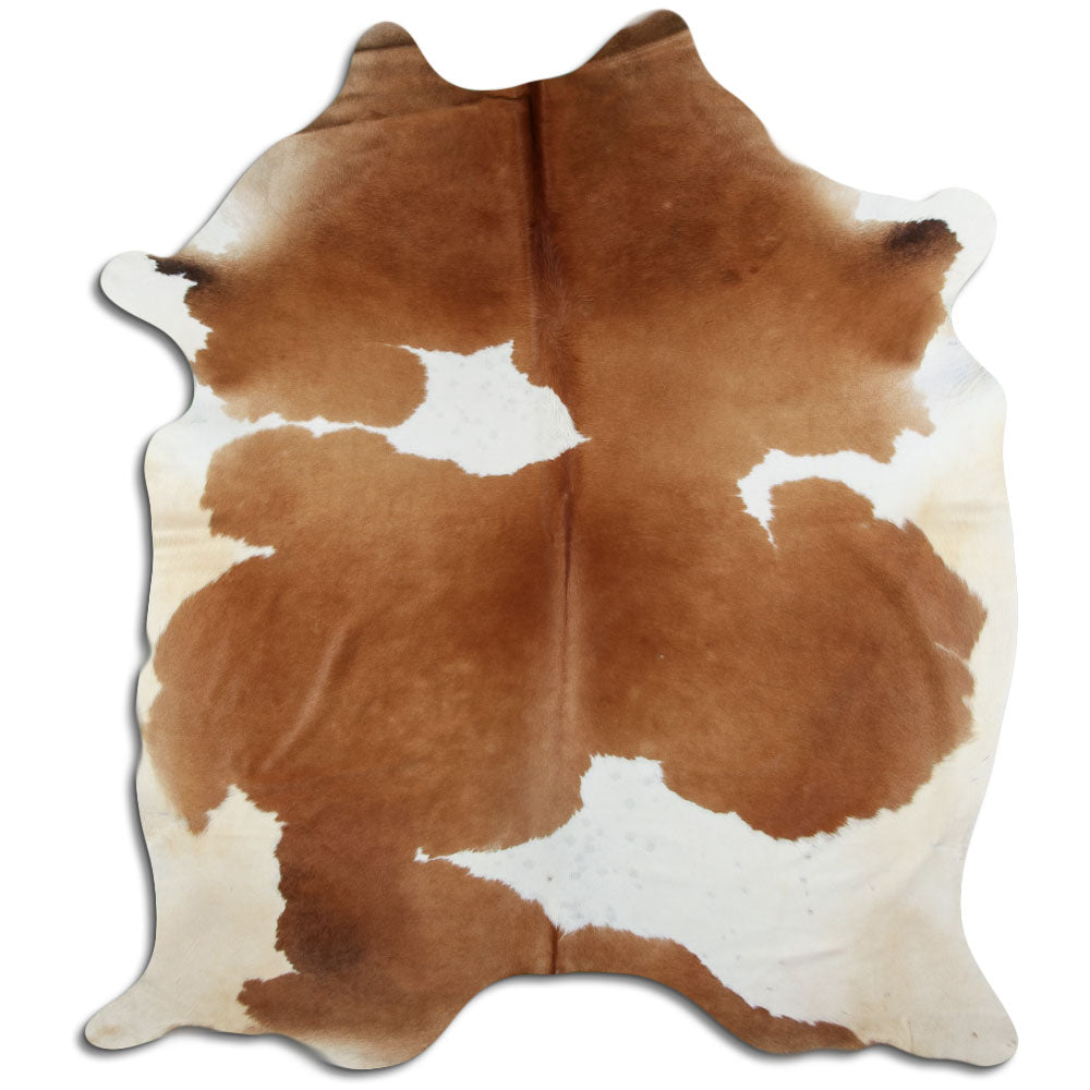 Peau de vache marron et blanche XL