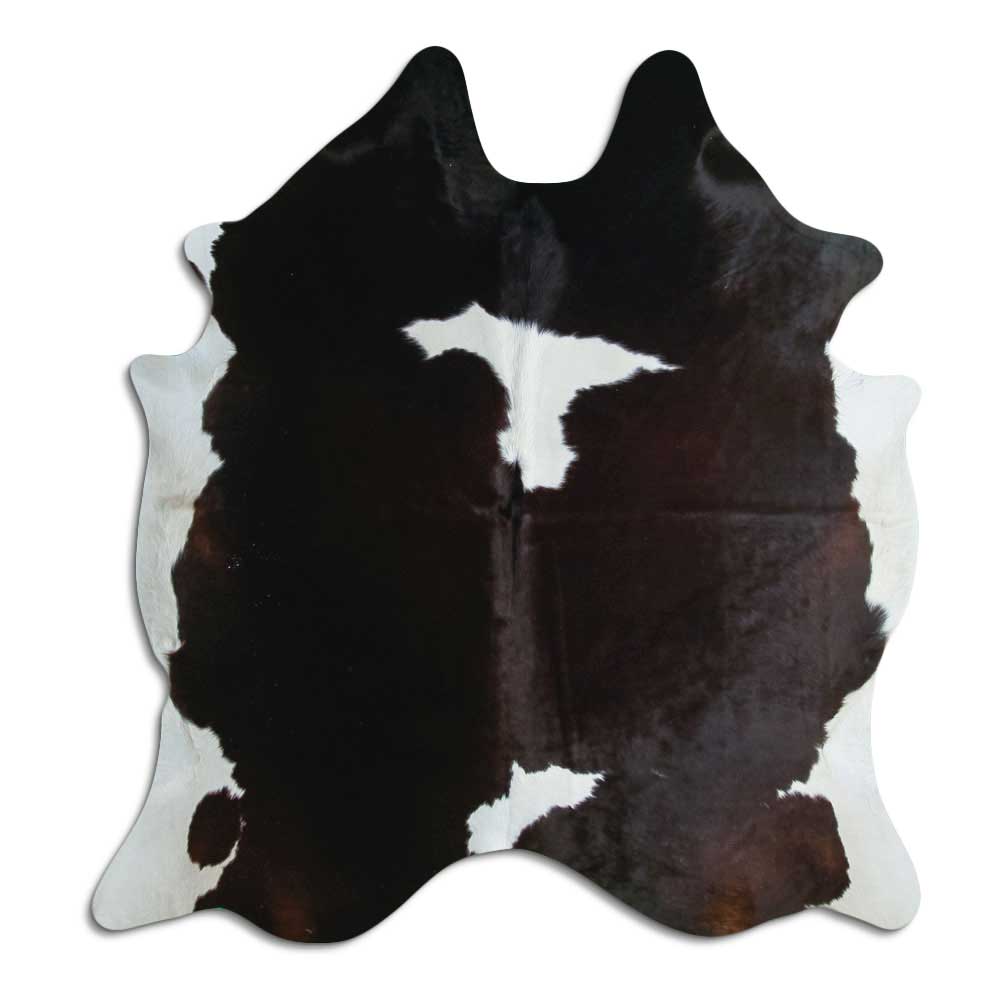 Peau de vache noire et blanche XL