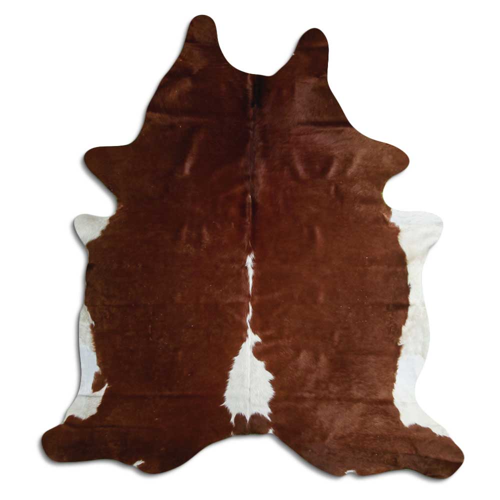 Peau de vache marron et blanche XL