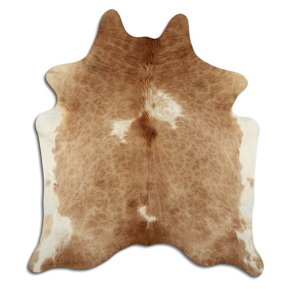 Peau de vache marron et blanche L