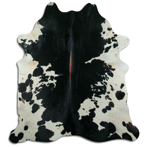 Peau de vache noire et blanche XL