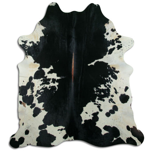 Peau de vache noire et blanche XL