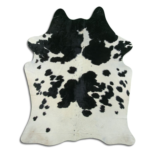 Peau de vache noire et blanche XL