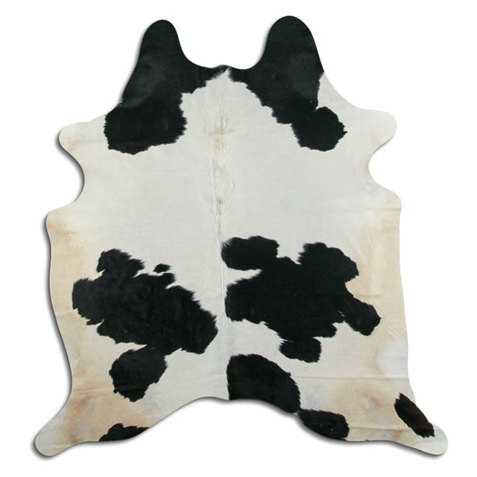 Peau de vache noire et blanche XL