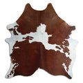 Peau de vache marron et blanche L