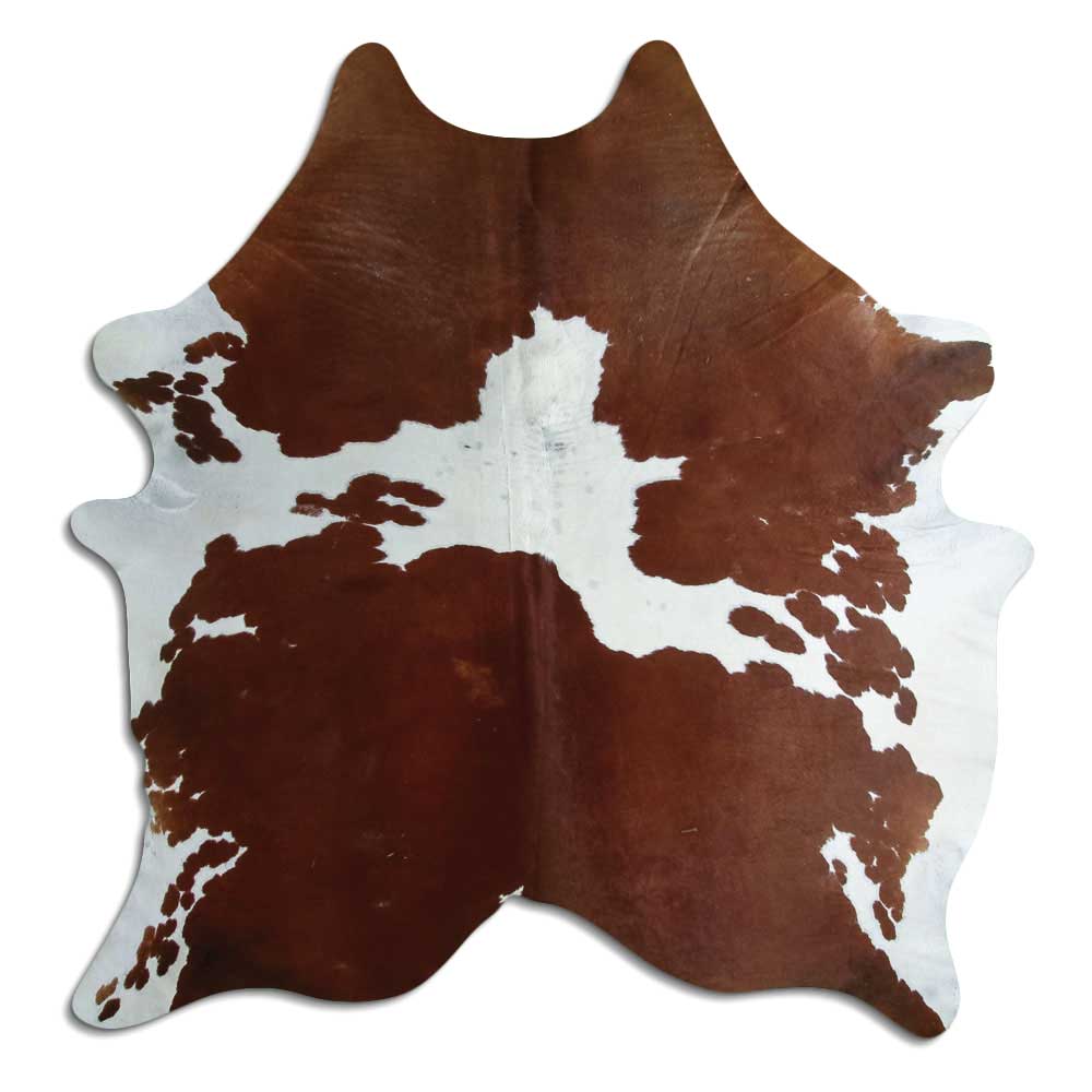 Peau de vache marron et blanche L