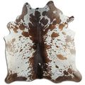 Peau de vache marron et blanche XL