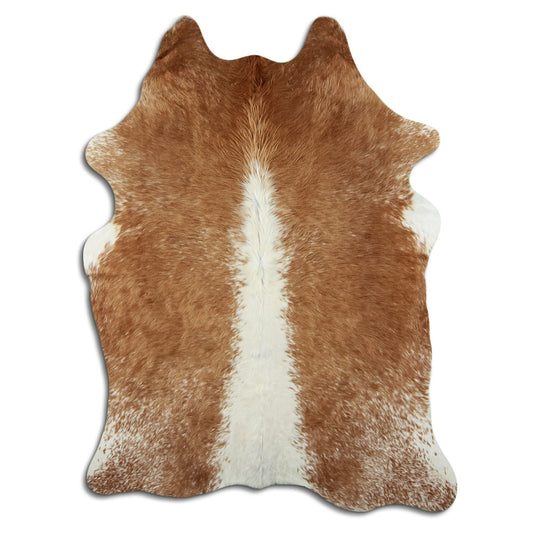 Peau de vache marron et blanche L