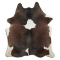 Peau de vache marron et blanche L