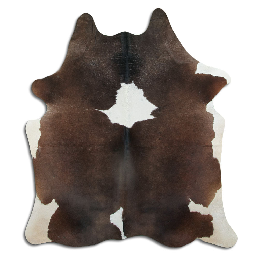 Peau de vache marron et blanche L