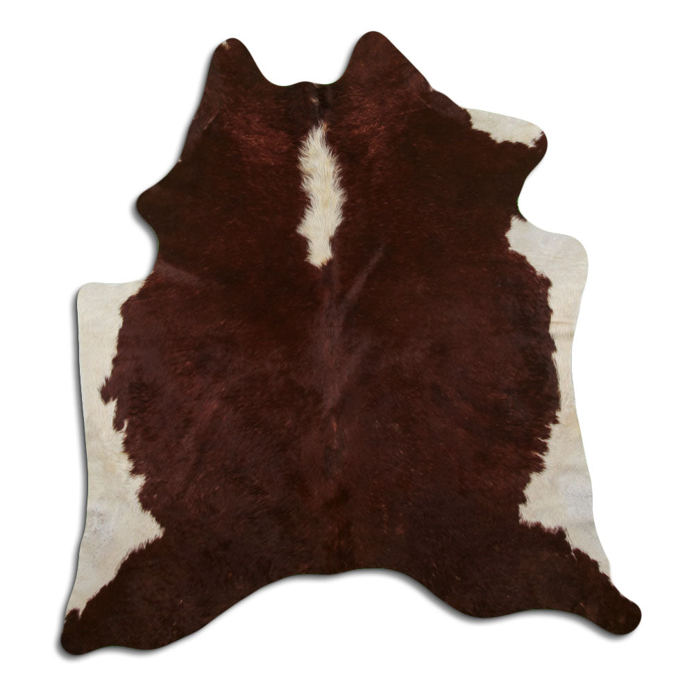 Peau de vache marron et blanche XL