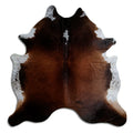 Peau de vache marron et blanche XXL