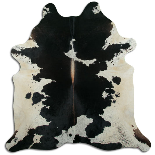 Peau de vache noire et blanche XXL