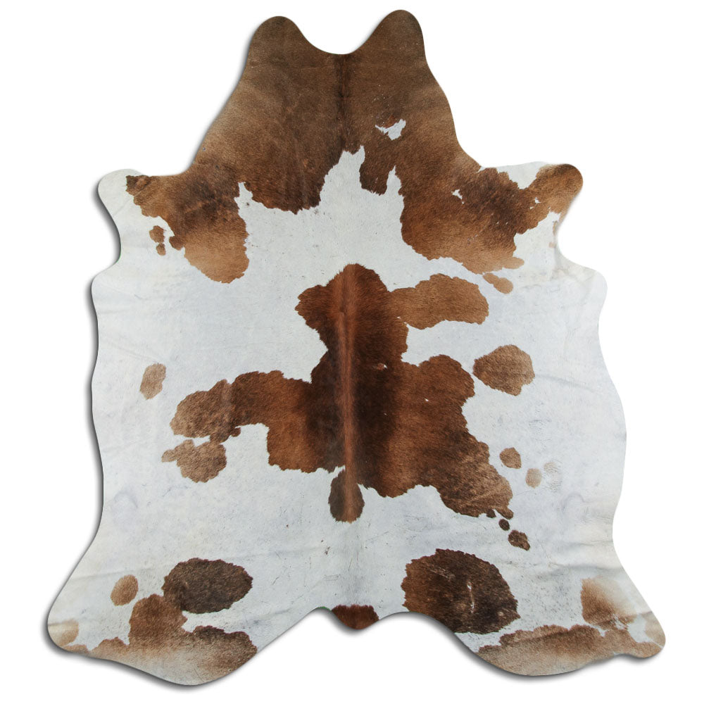 Peau de vache marron et blanche XL